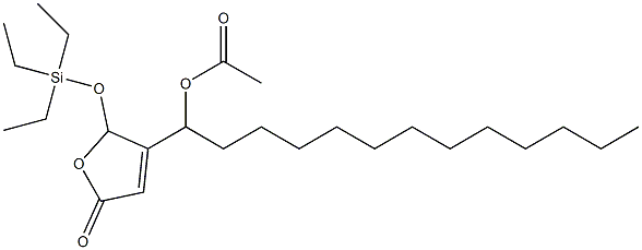 Acetic acid 1-[[2,5-dihydro-5-oxo-2-(triethylsiloxy)furan]-3-yl]tridecyl ester 구조식 이미지