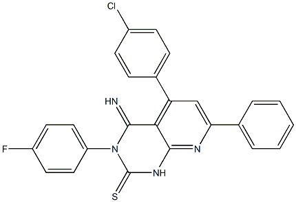 3,4-Dihydro-3-(4-fluorophenyl)-4-imino-5-(4-chlorophenyl)-7-phenylpyrido[2,3-d]pyrimidine-2(1H)-thione Structure