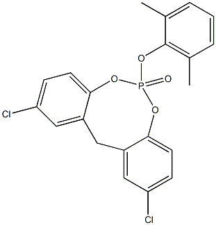 2,10-Dichloro-6-(2,6-dimethylphenoxy)-12H-dibenzo[d,g][1,3,2]dioxaphosphocin 6-oxide Structure