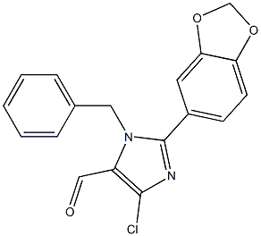 1-Benzyl-4-chloro-2-(3,4-methylenedioxyphenyl)-1H-imidazole-5-carbaldehyde Structure