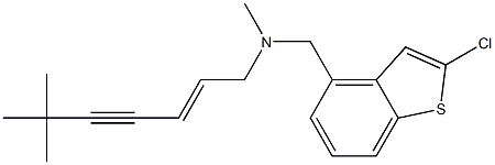 (2E)-6,6,N-Trimethyl-N-(2-chloro-1-benzothiophen-4-ylmethyl)-2-hepten-4-yn-1-amine 구조식 이미지