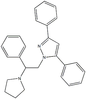 3,5-Diphenyl-1-[2-phenyl-2-(pyrrolidin-1-yl)ethyl]-1H-pyrazole 구조식 이미지
