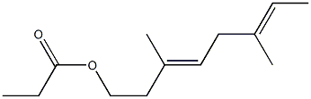 Propionic acid 3,6-dimethyl-3,6-octadienyl ester 구조식 이미지