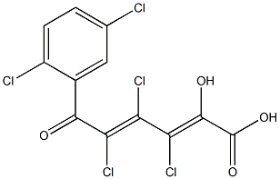 (2E,4E)-2-Hydroxy-3,4,5-trichloro-6-oxo-6-(2,5-dichlorophenyl)-2,4-hexadienoic acid 구조식 이미지