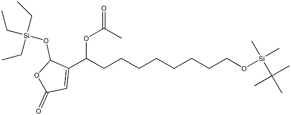 Acetic acid 1-[[2,5-dihydro-5-oxo-2-(triethylsiloxy)furan]-3-yl]-9-(tert-butyldimethylsiloxy)nonyl ester Structure