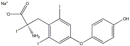 (R)-2-Amino-3-[4-(4-hydroxyphenoxy)-2,6-diiodophenyl]-2-iodopropanoic acid sodium salt 구조식 이미지