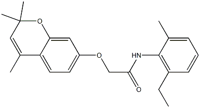 2-[[2,2-Dimethyl-4-methyl-2H-1-benzopyran-7-yl]oxy]-2'-methyl-6'-ethylacetanilide Structure