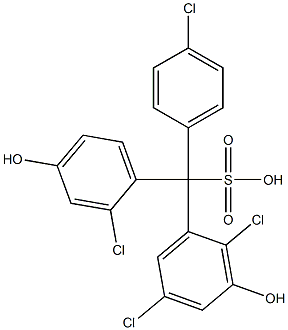 (4-Chlorophenyl)(2-chloro-4-hydroxyphenyl)(2,5-dichloro-3-hydroxyphenyl)methanesulfonic acid 구조식 이미지