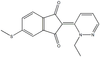 5-Methylthio-2-[2-ethyl-pyridazin-3(2H)-ylidene]indane-1,3-dione Structure