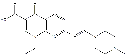 1-Ethyl-1,4-dihydro-7-[(4-methylpiperazin-1-yl)iminomethyl]-4-oxo-1,8-naphthyridine-3-carboxylic acid 구조식 이미지