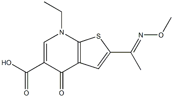 2-[1-(Methoxyimino)ethyl]-7-ethyl-4,7-dihydro-4-oxothieno[2,3-b]pyridine-5-carboxylic acid Structure