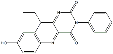 3-Phenyl-10-ethyl-8-hydroxypyrimido[5,4-b]quinoline-2,4(3H,10H)-dione 구조식 이미지