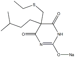 5-(Ethylthiomethyl)-5-isopentyl-2-sodiooxy-4,6(1H,5H)-pyrimidinedione 구조식 이미지