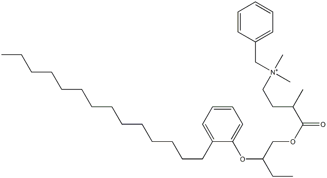 N,N-Dimethyl-N-benzyl-N-[3-[[2-(2-tetradecylphenyloxy)butyl]oxycarbonyl]butyl]aminium 구조식 이미지