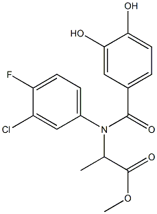 2-[N-(3,4-Dihydroxybenzoyl)-3-chloro-4-fluoroanilino]propanoic acid methyl ester Structure