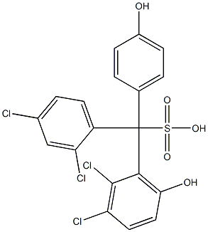 (2,4-Dichlorophenyl)(2,3-dichloro-6-hydroxyphenyl)(4-hydroxyphenyl)methanesulfonic acid 구조식 이미지