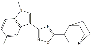 3-[5-(1-Azabicyclo[2.2.2]octan-3-yl)-1,2,4-oxadiazol-3-yl]-5-fluoro-1-methyl-1H-indole Structure