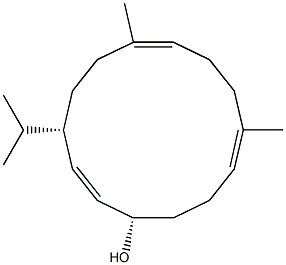 (1S,2Z,4S,7E,11E)-4-Isopropyl-7,11-dimethyl-2,7,11-cyclotetradecatrien-1-ol 구조식 이미지