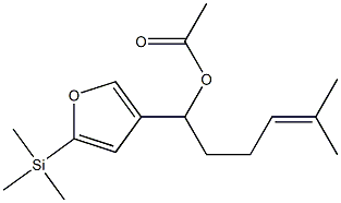 Acetic acid 1-[5-(trimethylsilyl)-3-furyl]-5-methyl-4-hexenyl ester Structure