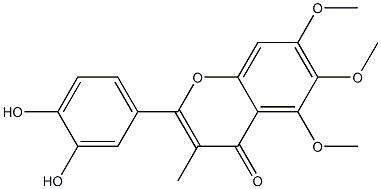 2-(3,4-Dihydroxyphenyl)-5,6,7-trimethoxy-3-methyl-4H-1-benzopyran-4-one Structure