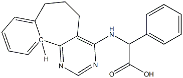 (S)-2-[[(6,7-Dihydro-5H-benzo[6,7]cyclohepta[1,2-d]pyrimidin)-4-yl]amino]-2-phenylacetic acid 구조식 이미지
