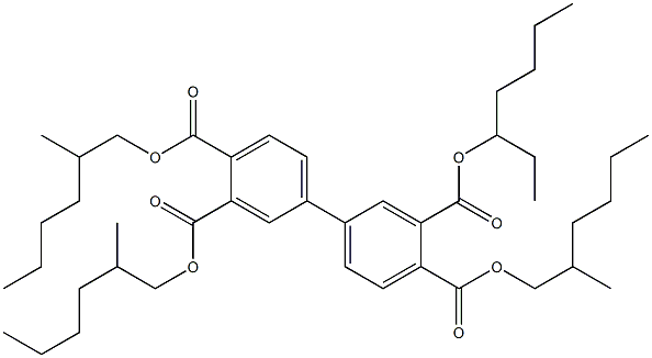 1,1'-Biphenyl-3,3',4,4'-tetracarboxylic acid 3-heptyl 3',4,4'-tris(2-methylhexyl) ester 구조식 이미지