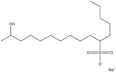 15-Hydroxyhexadecane-6-sulfonic acid sodium salt Structure