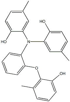 N,N-Bis(2-hydroxy-5-methylphenyl)-2-(2-hydroxy-6-methylphenoxy)benzenamine 구조식 이미지