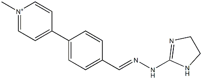 1-Methyl-4-[4-[2-[(4,5-dihydro-1H-imidazol)-2-yl]hydrazonomethyl]phenyl]pyridinium 구조식 이미지