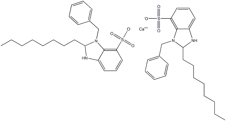 Bis(1-benzyl-2,3-dihydro-2-octyl-1H-benzimidazole-7-sulfonic acid)calcium salt Structure