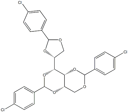 1-O,3-O:2-O,4-O:5-O,6-O-Tris(4-chlorobenzylidene)-D-glucitol 구조식 이미지