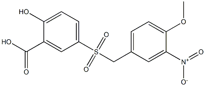 5-(4-Methoxy-3-nitrobenzylsulfonyl)salicylic acid 구조식 이미지