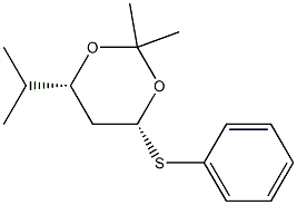 (4R,6R)-6-Isopropyl-2,2-dimethyl-4-(phenylthio)-1,3-dioxane 구조식 이미지