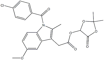 1-(4-Chlorobenzoyl)-5-methoxy-2-methyl-1H-indole-3-acetic acid 2,2-dimethyl-4-oxo-1,3-dioxolan-5-yl ester 구조식 이미지