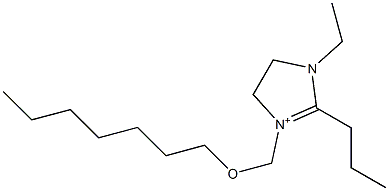 1-Ethyl-2-propyl-3-[(heptyloxy)methyl]-4,5-dihydro-1H-imidazol-3-ium Structure