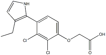 [4-[3-Ethyl-1H-pyrrol-2-yl]-2,3-dichlorophenoxy]acetic acid 구조식 이미지