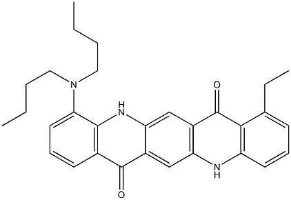 4-(Dibutylamino)-8-ethyl-5,12-dihydroquino[2,3-b]acridine-7,14-dione 구조식 이미지