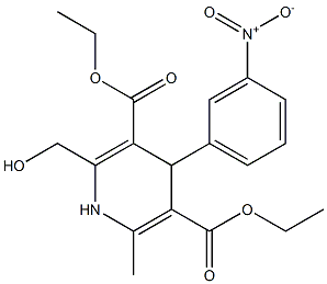 4-(3-Nitrophenyl)-2-hydroxymethyl-6-methyl-1,4-dihydropyridine-3,5-dicarboxylic acid diethyl ester Structure