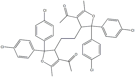 3,3'-(Ethylene)bis[4-acetyl-2,3-dihydro-5-methyl-2,2-bis(4-chlorophenyl)furan] 구조식 이미지