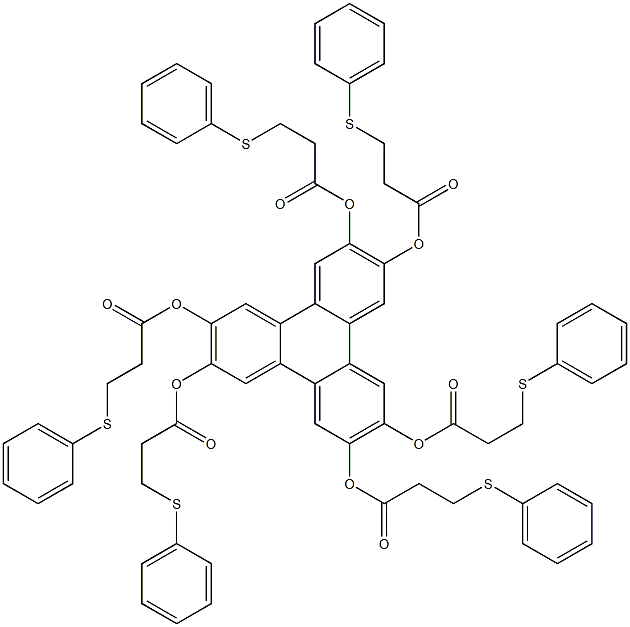 Triphenylene-2,3,6,7,10,11-hexol hexakis[3-(phenylthio)propanoate] Structure