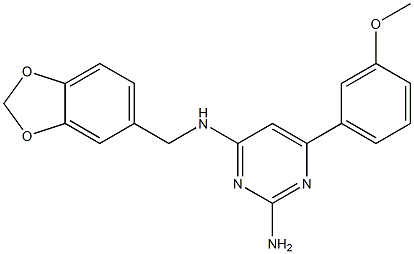 2-Amino-4-(3,4-(methylenedioxy)benzylamino)-6-(3-methoxyphenyl)pyrimidine Structure