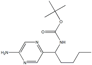 tert-butyl 1-(5-aminopyrazin-2-yl)pentylcarbamate Structure