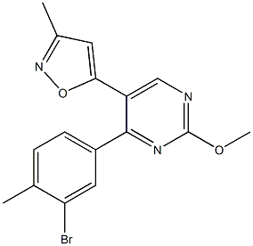5-(4-(3-Bromo-4-methylphenyl)-2-methoxypyrimidin-5-yl)-3-methylisoxazole 구조식 이미지
