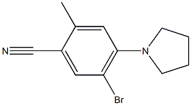 5-bromo-2-methyl-4-pyrrolidin-1-ylbenzonitrile 구조식 이미지