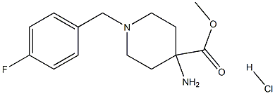 methyl 4-amino-1-(4-fluorobenzyl)piperidine-4-carboxylate hydrochloride 구조식 이미지