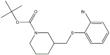 3-(2-Bromo-phenylsulfanylmethyl)-piperidine-1-carboxylic acid tert-butyl ester Structure