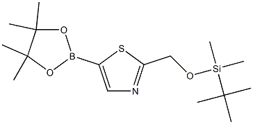 2-(((tert-butyldimethylsilyl)oxy)methyl)-5-(4,4,5,5-tetramethyl-1,3,2-dioxaborolan-2-yl)thiazole 구조식 이미지