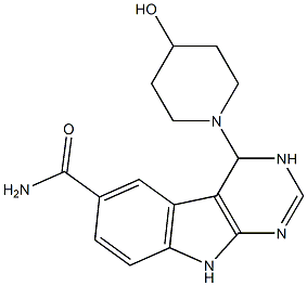 4-(4-hydroxypiperidin-1-yl)-4,9-dihydro-3H-pyrimido[4,5-b]indole-6-carboxamide 구조식 이미지