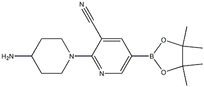 2-(4-aminopiperidin-1-yl)-5-(4,4,5,5-tetramethyl-1,3,2-dioxaborolan-2-yl)pyridine-3-carbonitrile 구조식 이미지