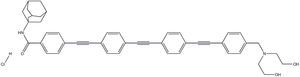 4-((4-((4-((4-((bis(2-hydroxyethyl)aMino)Methyl) phenyl)ethynyl)phenyl)ethynyl)phenyl)ethynyl)-N-adaMantylbenzaMide hydrocholoride Structure